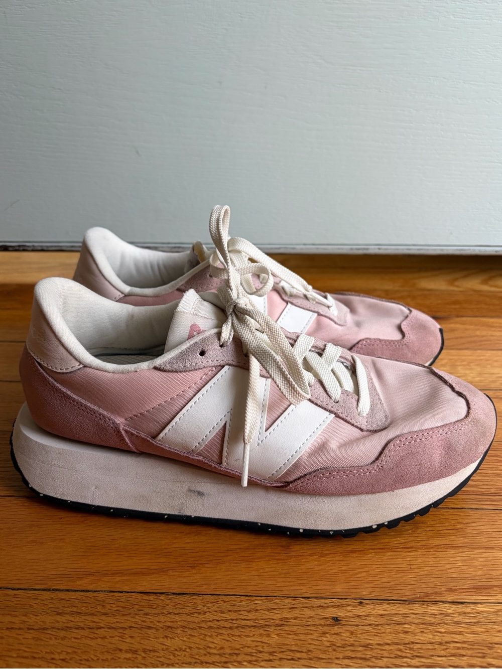New Balance Pink and White Women's 237 Athletic Sneakers
